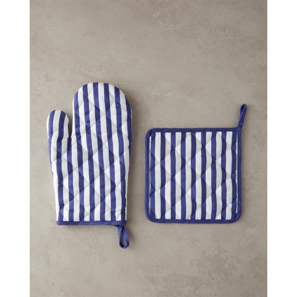 Chef Polyester 2 Piece Kitchen Set Navy Blue