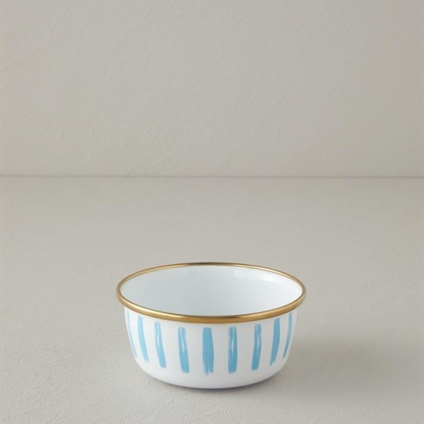 Jolly Sea Enamel Bowl 12 cm White - Navy Blue