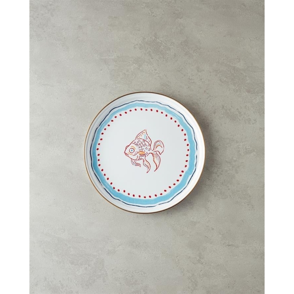 Joly Sea Enamel Tray White - Blue