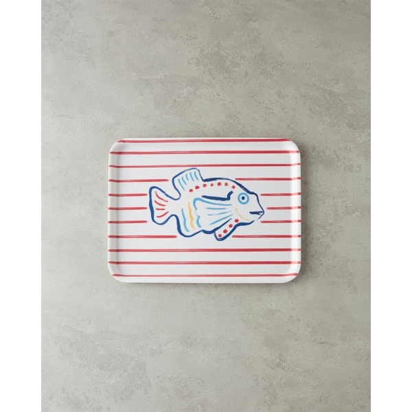 Jolly Fish Melamine Non-Slip Tray 27x36 Cm Red