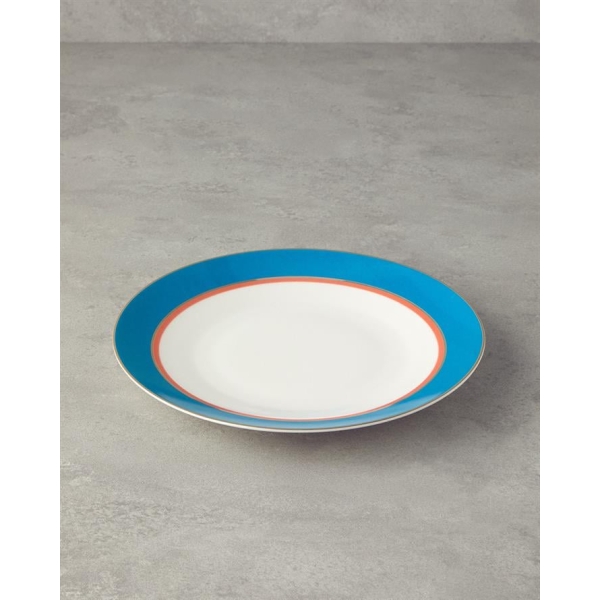 Carny Bone Porcelain Serving Plate 25 Cm Blue