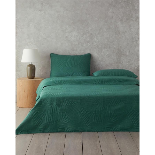 Tropic Single Bedspread Set 160x220 cm Green