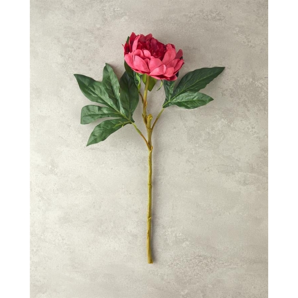 Peony Dream Single Branch Artificial Flower 58 cm Dark Pink