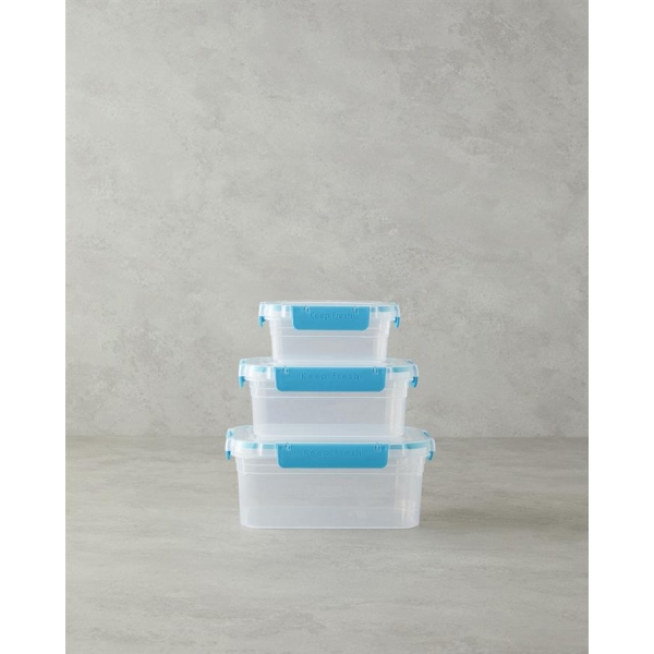 Poul Plastic 3-Piece Storage Container Turquoise