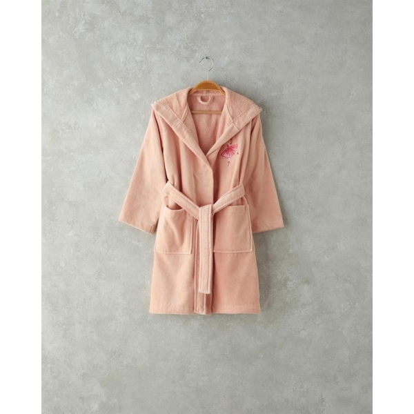 Ballerina Velvet Child Bathrobe 6-8 Years Pink