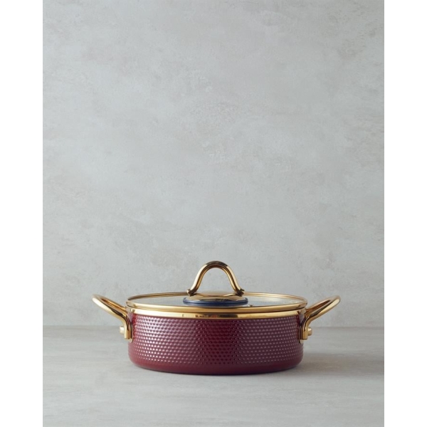 Copenhagen Enamel Non-Stick Rice And Cauliflower Pot 24 Cm Claret Red