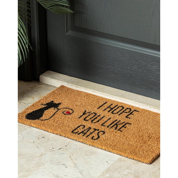 Cats Printed Doormat Natural