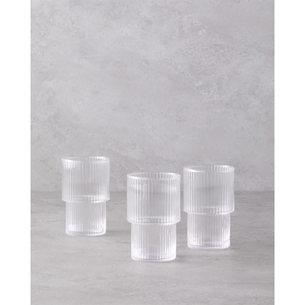 Aura 3-Piece Glass Cups 270 Ml Transparent