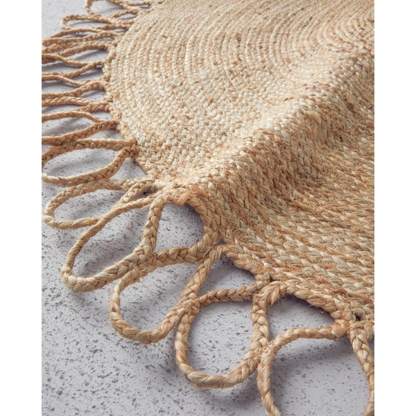 Baghare Decorative Jute Rug 90cm Natural