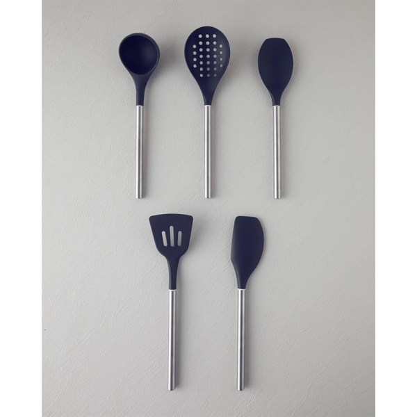 Fancy Mix Silicone Serving Utensil Navy Blue