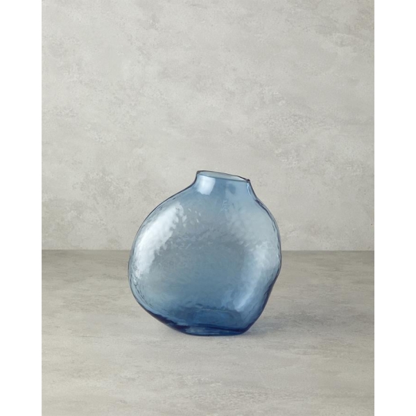 Dotsy Glass Vase 20x22cm Blue