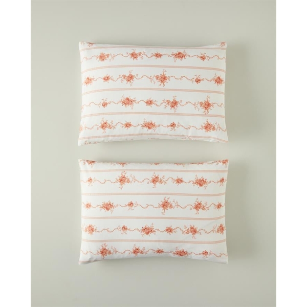Flower Line 2-Piece Pillowcase Orange