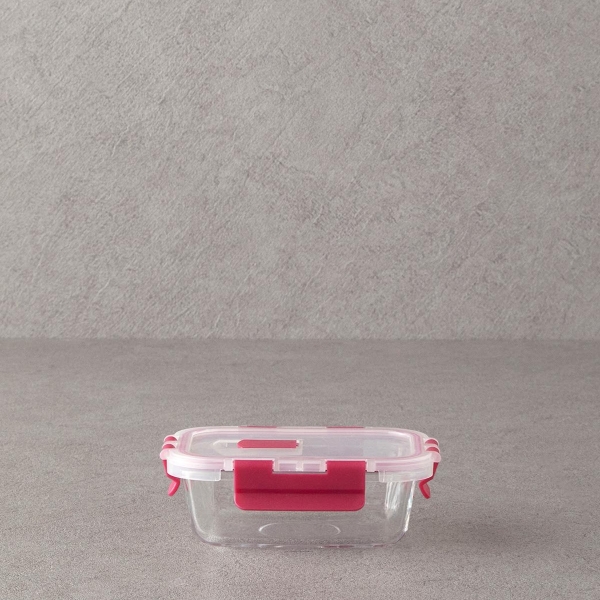 Lock&Fresh Glass Storage Container 550ml Pink