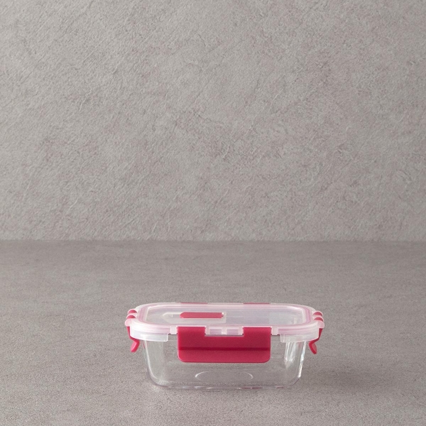 Lock&Fresh Glass Storage Container 400ml Pink