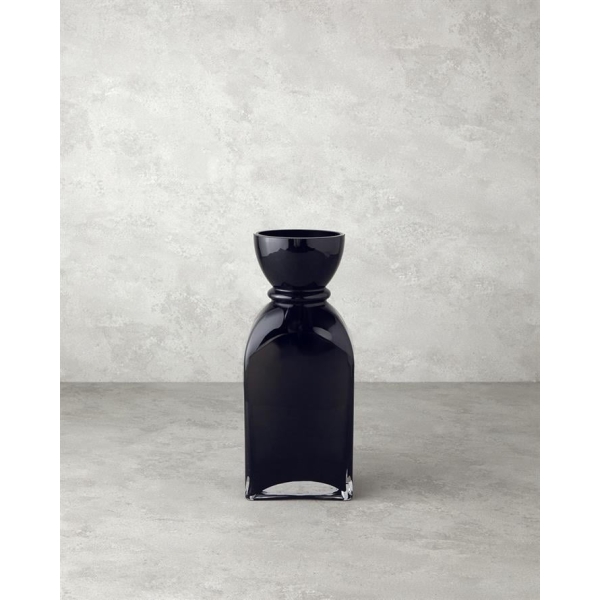Jesy Glass Vase 9x8.5x23cm Black