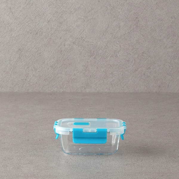 Lock&Fresh Glass Storage Container 550ml Blue