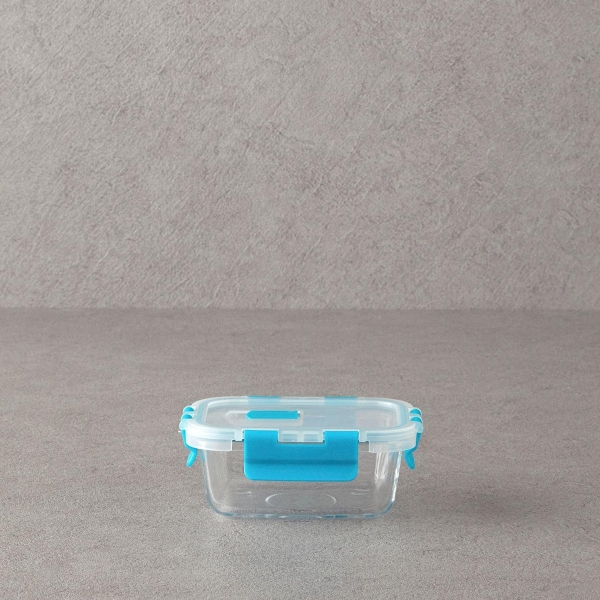 Lock&Fresh Glass Storage Container 400ml Blue