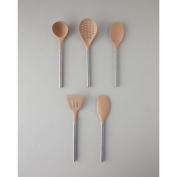 Fancy Mix Silicone Serving Utensil Beige