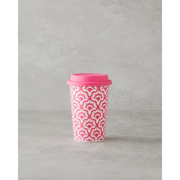 Sunrose Ceramic Silicone Lid Mug 400ml Pink