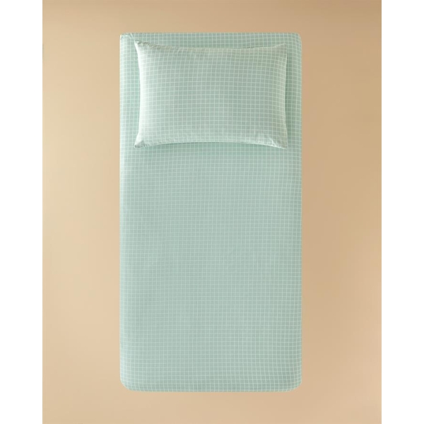 Pure Line Cotton Children's Fitted Sheet Set Seledon