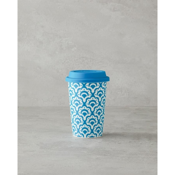 Sunrose Ceramic Silicone Lid Mug 400ml Blue