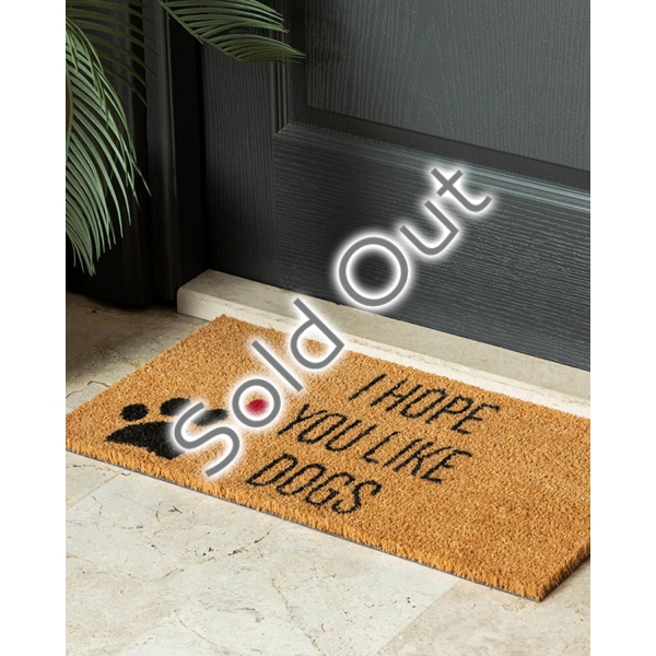 Dogs Printed Doorstep Mat 33x60 cm Natural