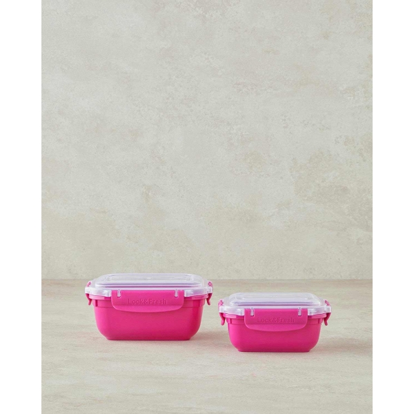 Master Lock Plastic Storage Container 400ml+800ml Pink