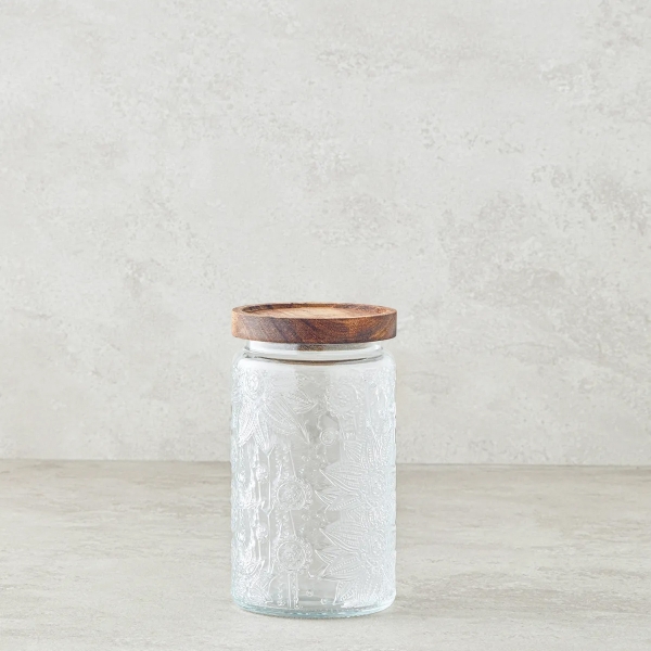 Harper Glass With Cover Jar 1000 ml Transparent