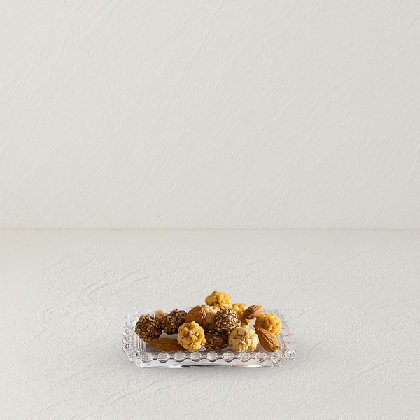 Mini Glass Snack Tray 11x7cm Transparent