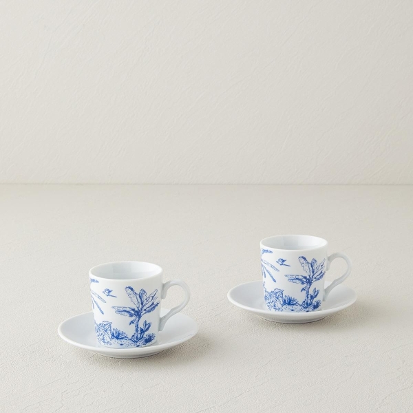 Pappi Porcelain 4 Piece Coffee Cup Set For 2 People 80ml Blue