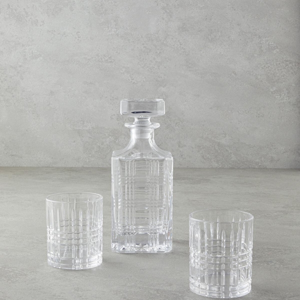 Luxury Crystal 3 Piece Carafe 700ml+290ml Transparent