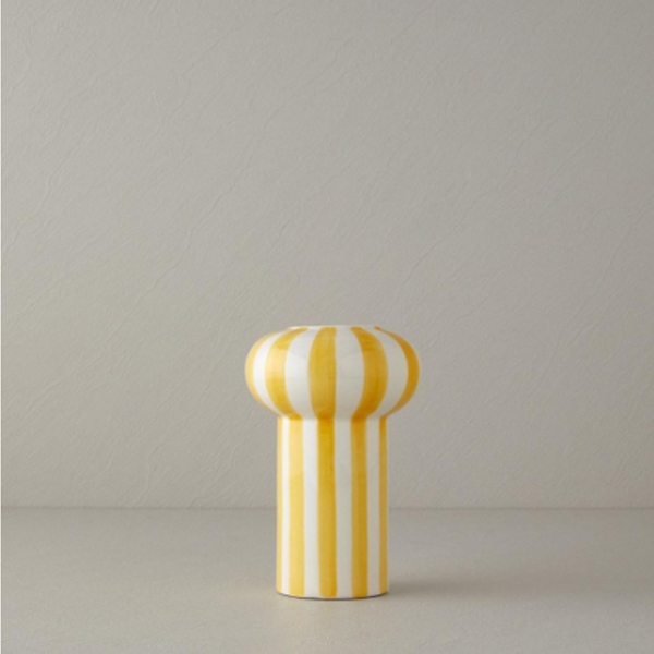 Exotic Strip Ceramic Vase 13x13x20cm Yellow