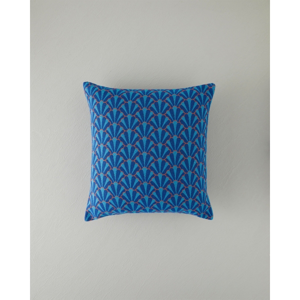 Sea Shell Jacquard Decorative Cushion 45x45 cm Blue