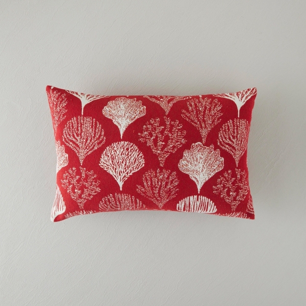 Moss Jacquard Cushion Cover 33x50 cm Red