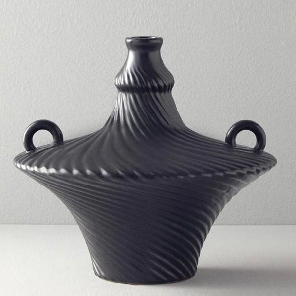 Crown Ceramic Vase 33x33x30 cm Anthracite