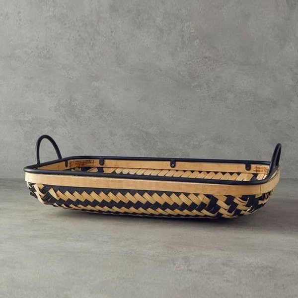 Bamboo Bamboo Decorative Tray 53.5x33x15 cm Natural - Black