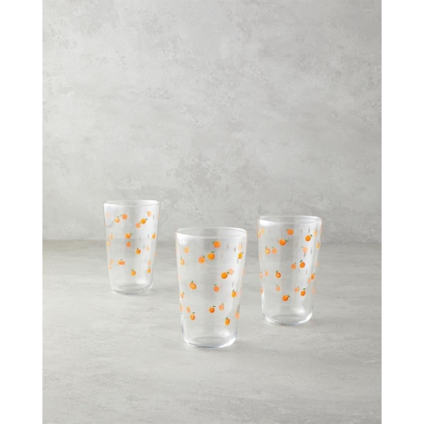 Orangeis Glass 3-Piece Glass 400 ml Orange