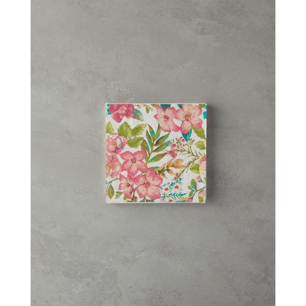 Flowery 20-Pieces Paper Napkins 33x33 cm Colored