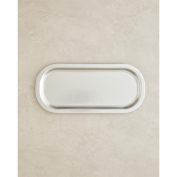 Cordie Metal Tray 35x15 cm Silver