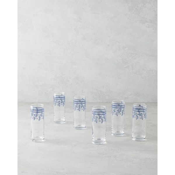 Mest Glass 6-Piece Cups 195 ml Blue