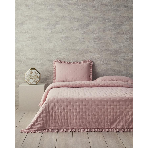 Swanky Double Bedspread Set 200x220 cm Pink