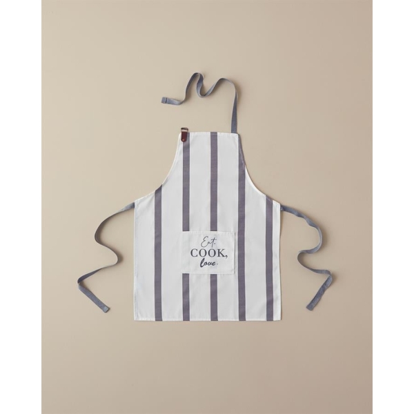 Cookery Cotton Polyester Kitchen Apron 70x55 cm White - Grey