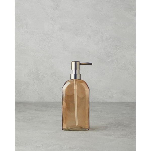 Roya Glass Bathroom Liquid Soap Dispenser 21 cm Amber