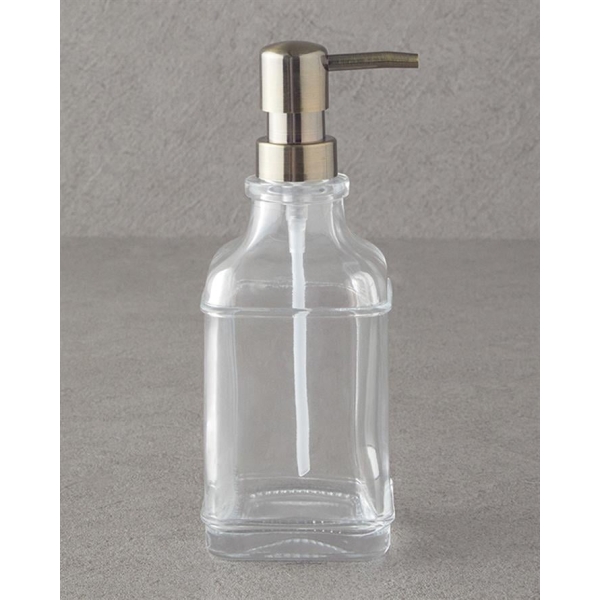 Polina Glass Bathroom Liquid Soap Dispenser 21 cm Transparent