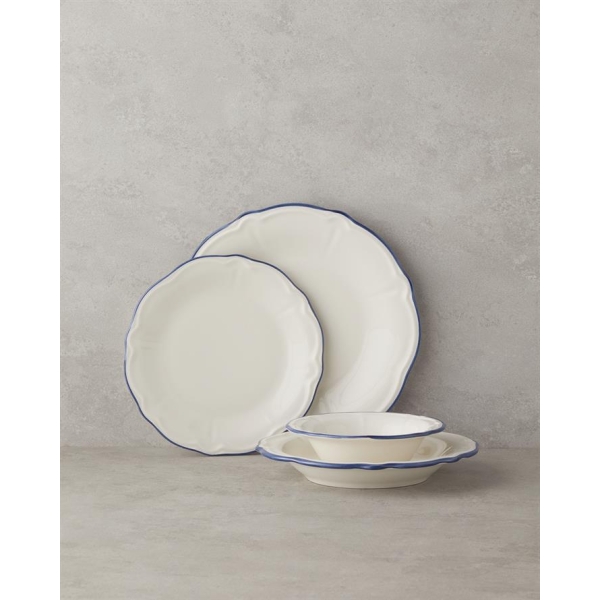 Blue Way Porcelain Dinner Set 24 Pieces for 6 People Blue