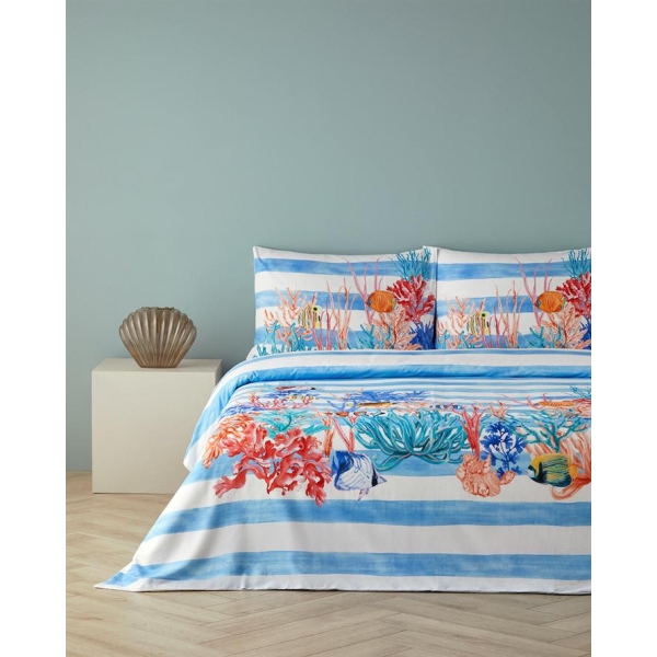 Deep Ocean Double Duvet Cover Set 200x220 cm Blue