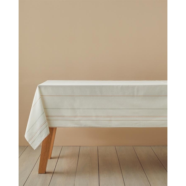 Tender Cotton Polyester Tablecloth 150x200 cm Cream - Blue