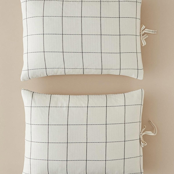 Graph Check Yarn Dyed 2-Piece Pillowcase 50x70 cm Anthracite