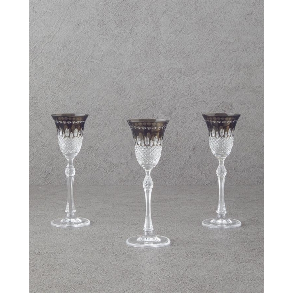 Royal Glass 3-Piece Cups 70 ml Smoked