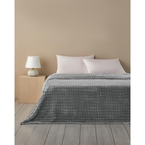 Glance Bubble Supersoft Double Blanket 200x220 cm Grey